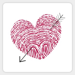 Fingerprint heart with arrows Sticker